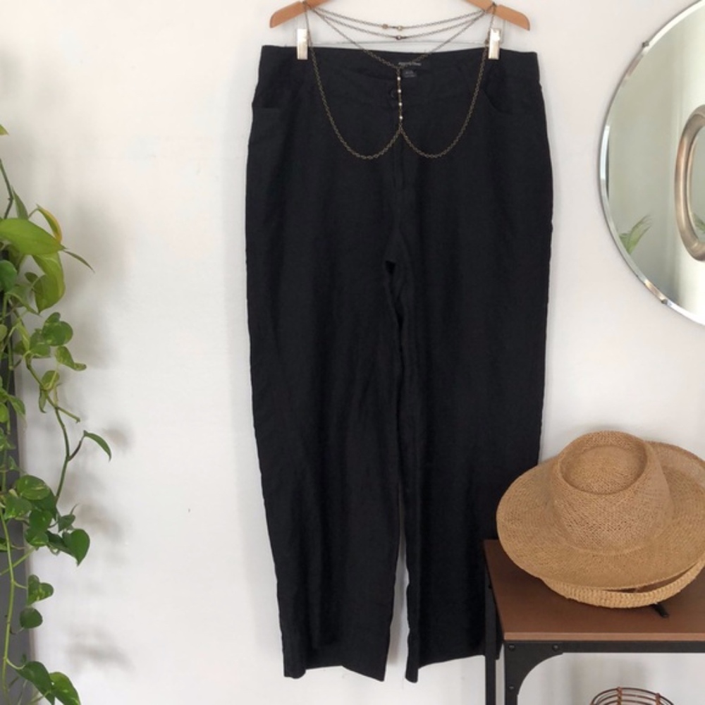 Ashley Stewart Black Linen Pants Size 18